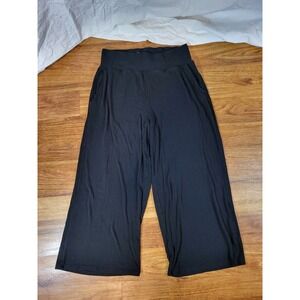 Cozy Earth wide leg ribbed soft pull on black pants size large